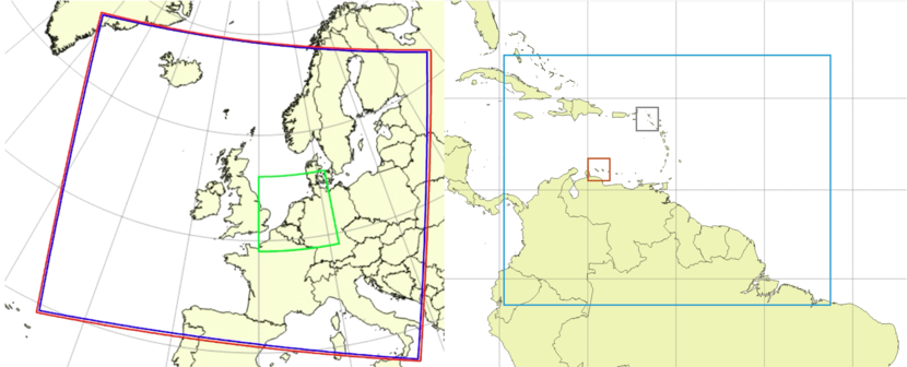 Uitsnede UWC-west van Europa en Caribisch gebied